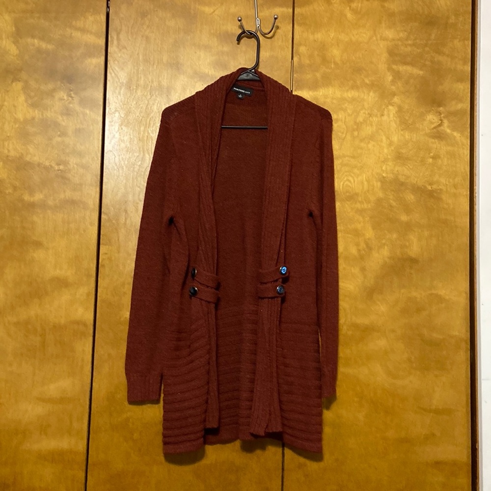 Women's Open-Front Cardigan Sweater - Rust